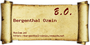 Bergenthal Ozmin névjegykártya